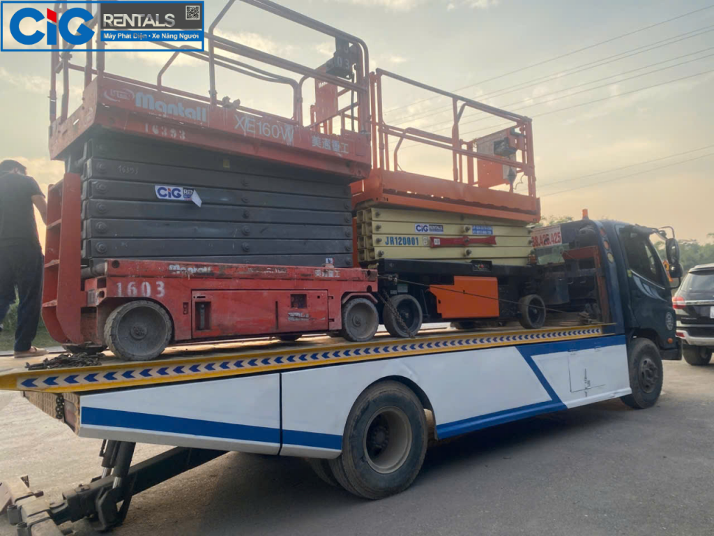 Cho thuê xe nâng cắt kéo tại Hải Dương CiG