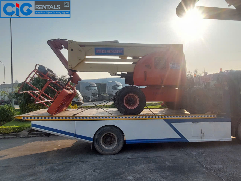 Cho thuê xe nâng người boomlift 16m cần gập JLG tại Bắc Ninh