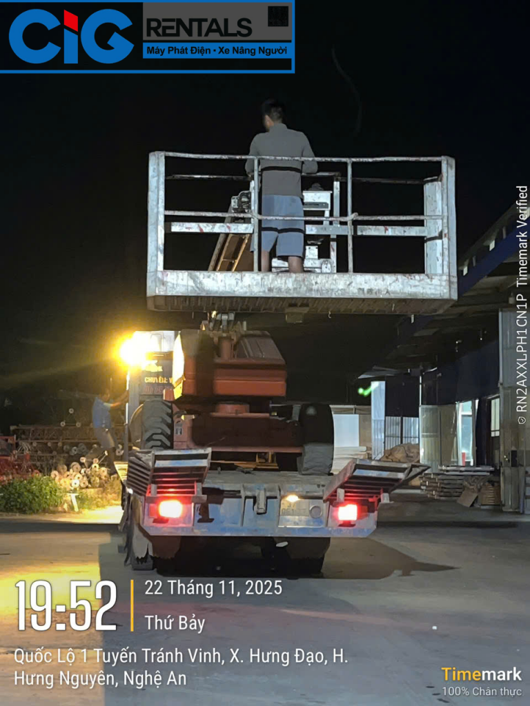 Cho thuê xe nâng người làm việc trên cao Nghệ An