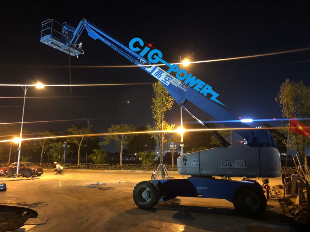 Cho thuê xe nâng người tại công viên Hòa bình, Hà Nội - CIG