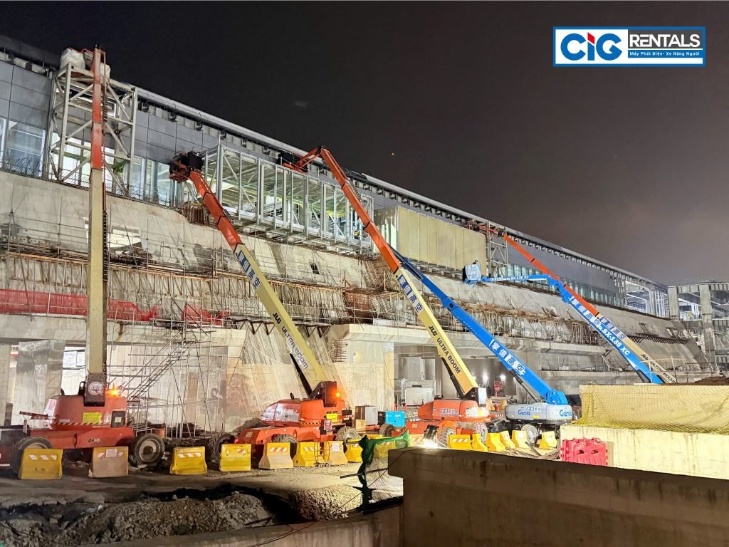 Xe nâng người của CIG Power từ 32-56m tại dự án nhà ga số 3 của sân bay Đào Viên Đài Loan