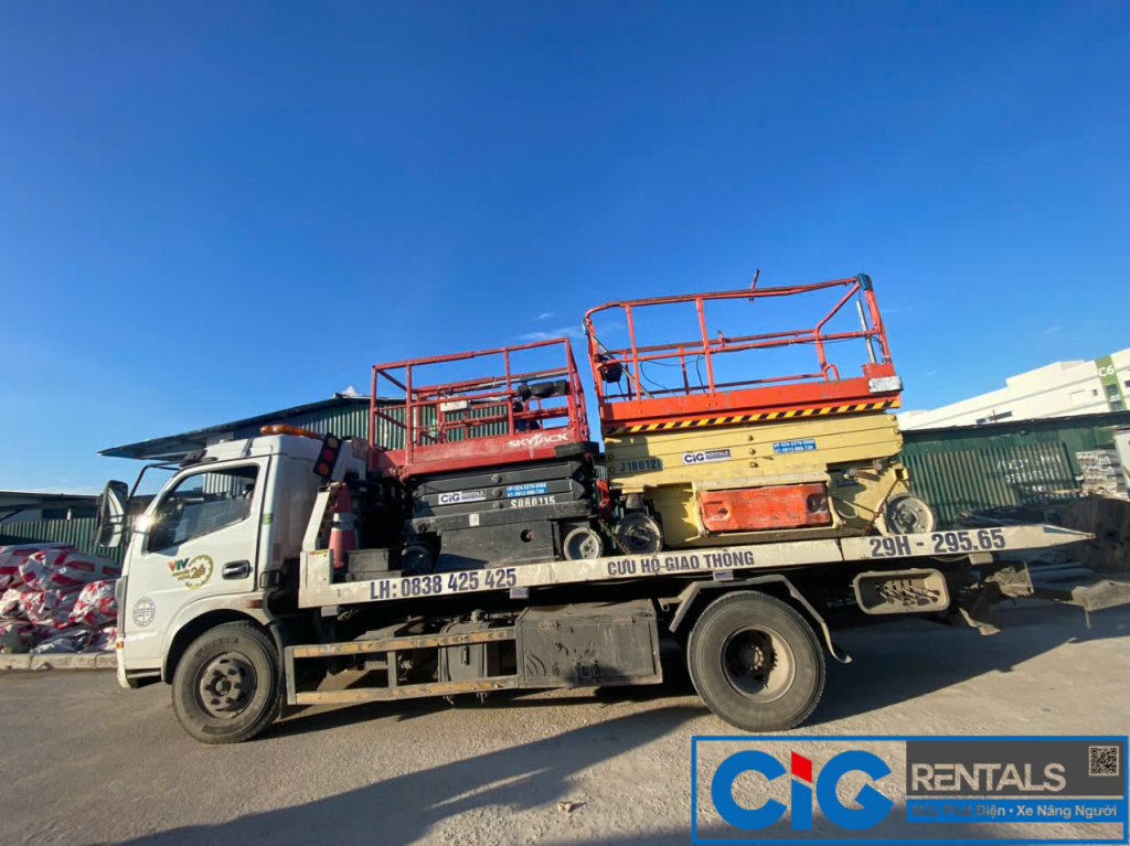 Thuê xe nâng người cắt kéo Bắc Ninh CiG Power